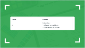 Google Sheets retour à la ligne Google Sheets