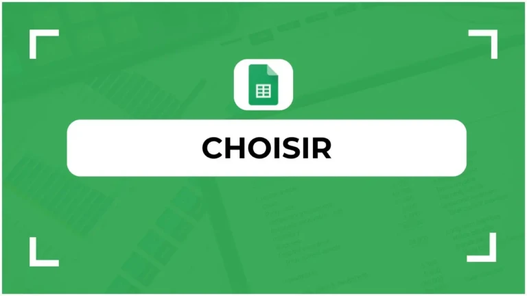Fonction CHOISIR