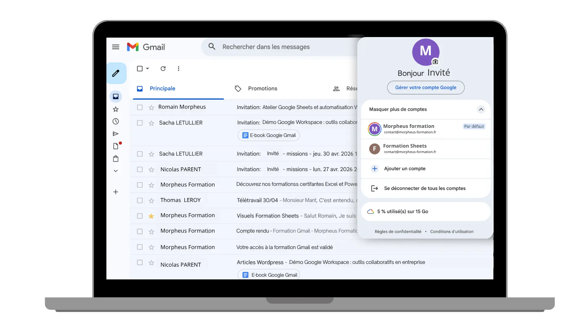 formation gmail fonctionnalités pour optimiser le travail