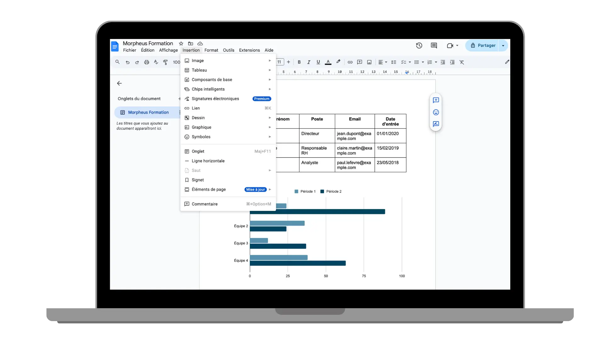 formation google docs mise en page 