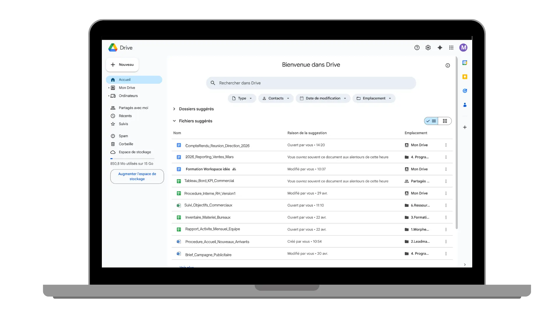 Formation google drive organiser des fichiers 