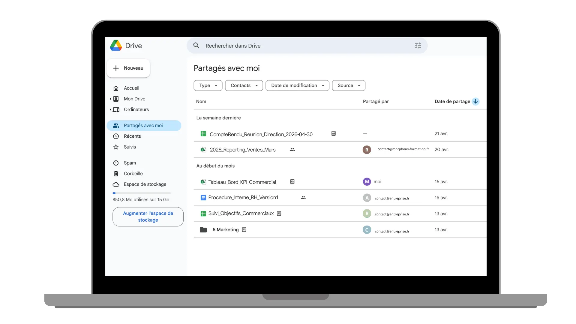 Formation google drive pour les entreprises drives partagés