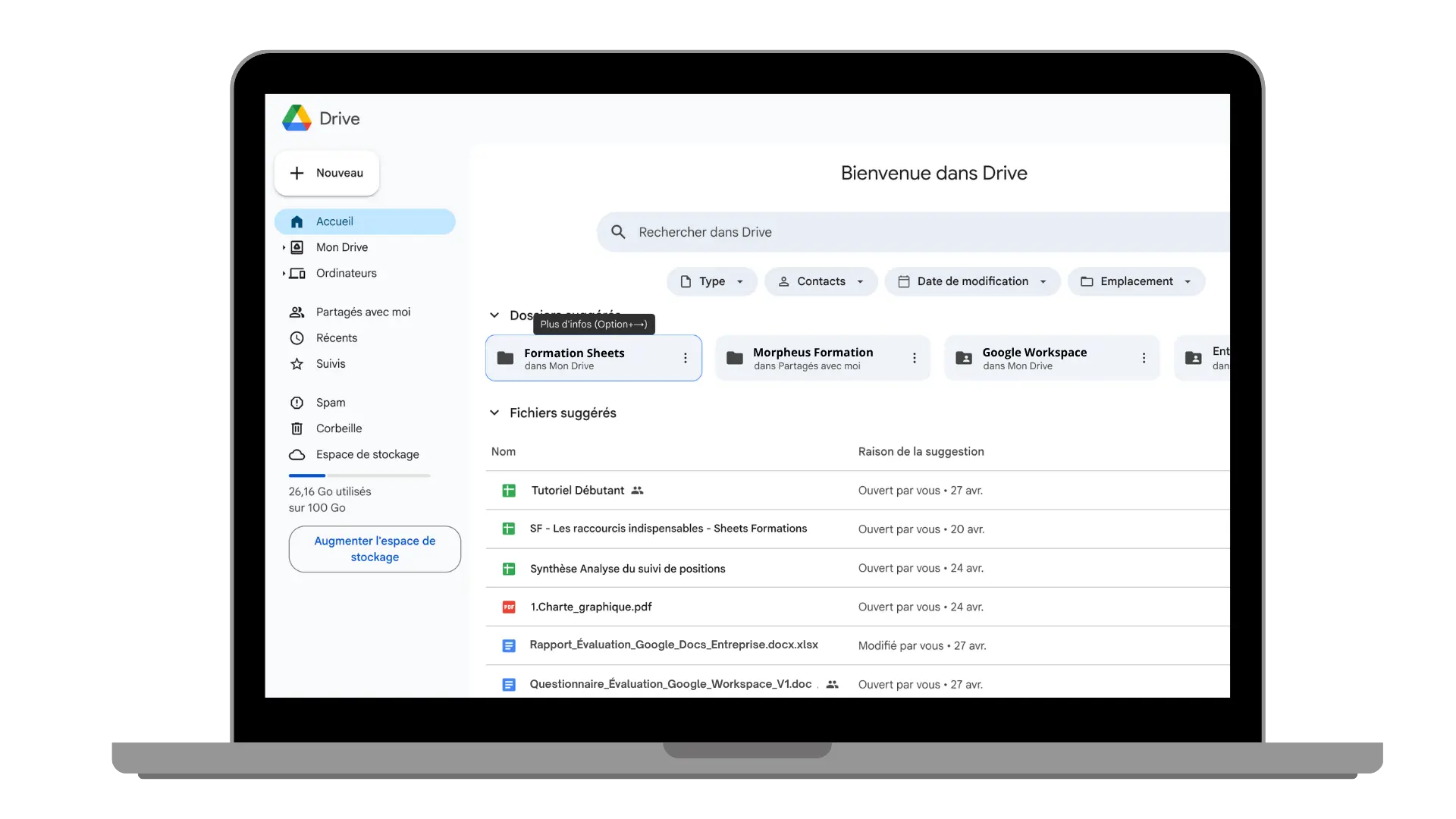 formation workspace sur mesure organiser son google drive