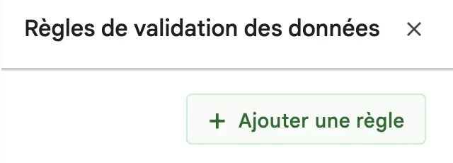 calendrier google sheets règle pour planning