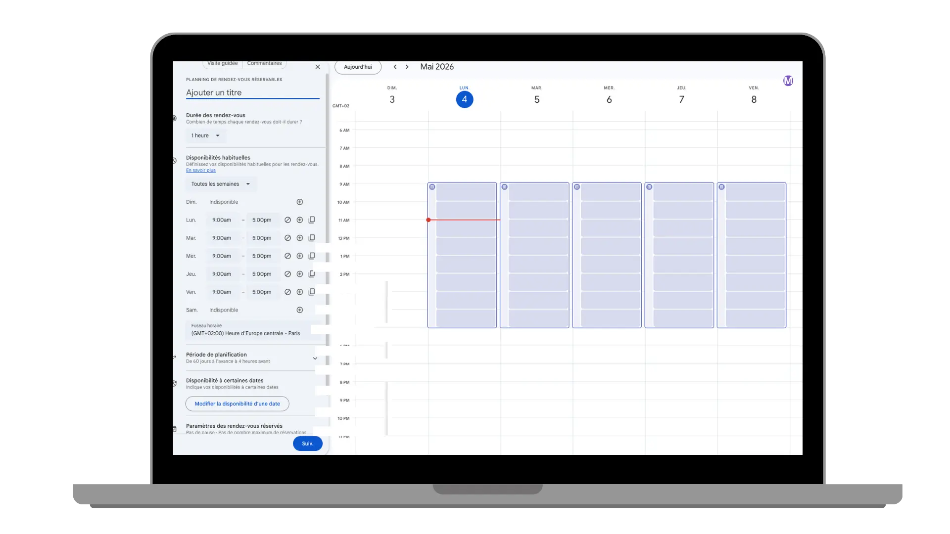 formation google agenda réserver une salle de réunion