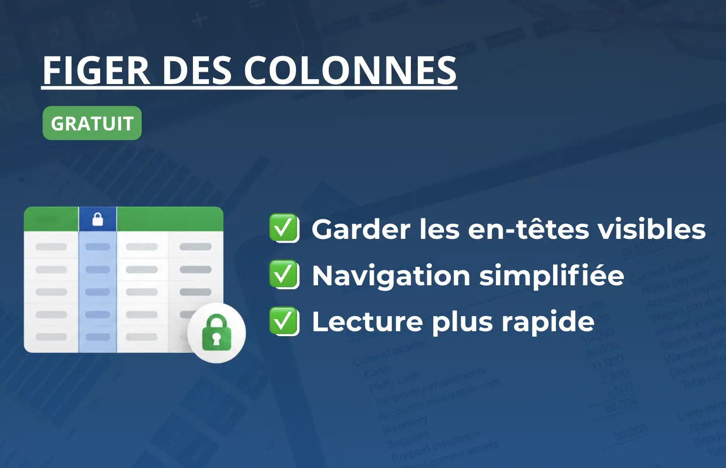 Cours gratuit google sheets figer les colonnes
