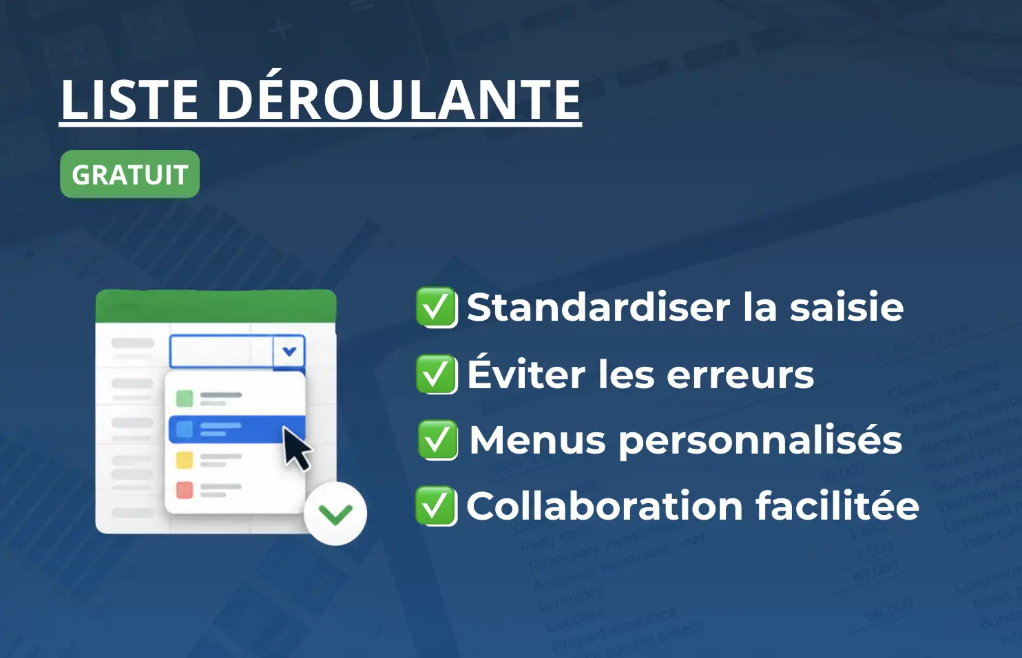 Cours gratuit google sheets liste déroulante